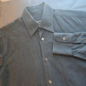 Canali Men's Dress Shirt Gray Black Houndstooth Small Made In Italy
Cotton